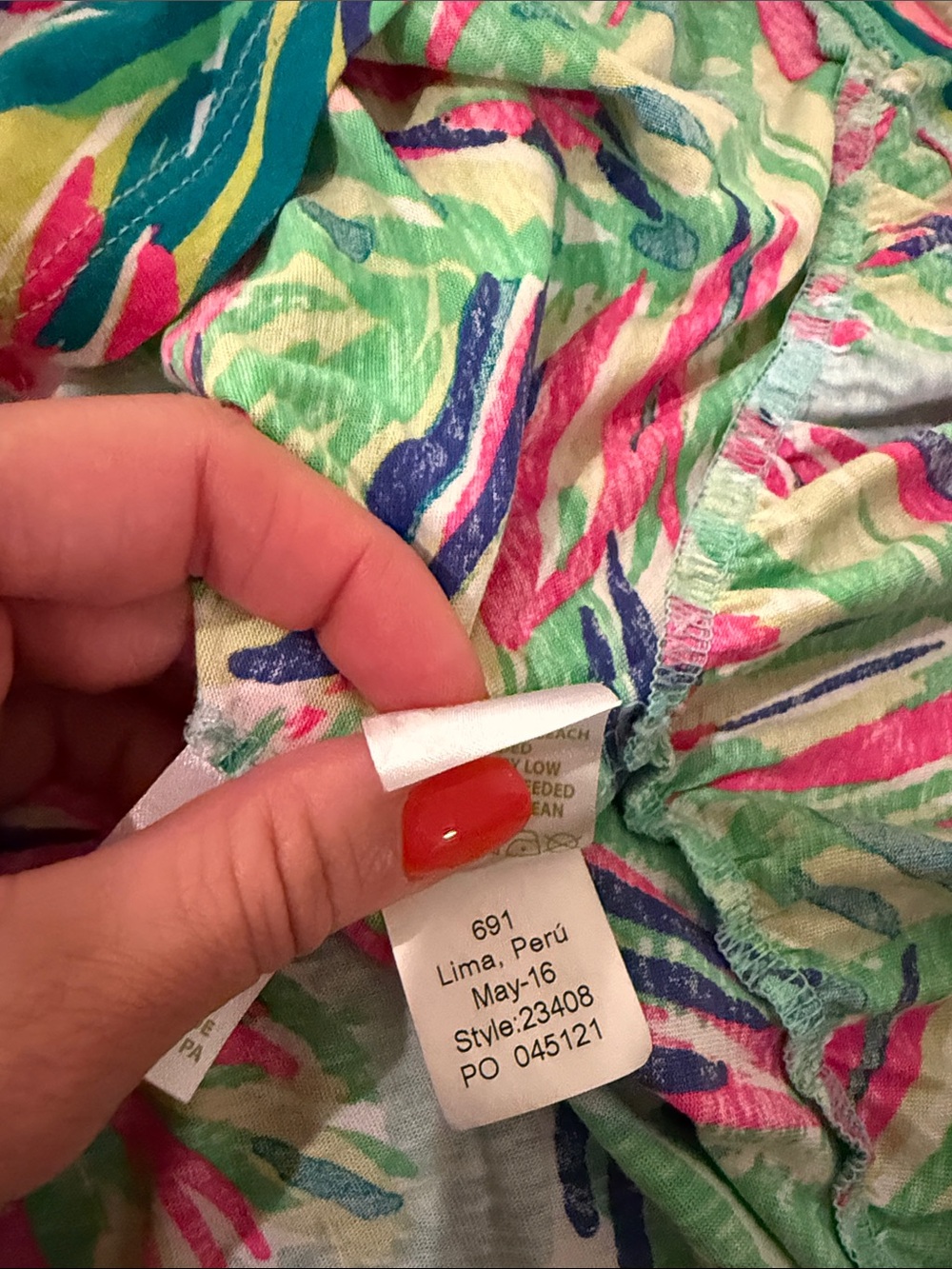Lilly Pulitzer Tropical Print Sleeveless Dress in Aqua, Pink & Green - Picture 4 of 4